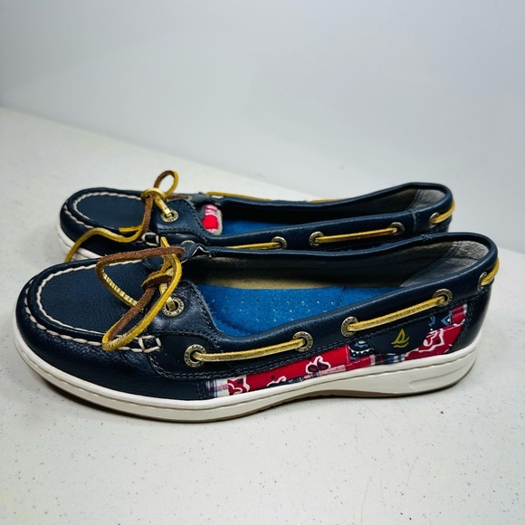 Navy Boat Shoes with Yellow Laces - Picture 4 of 8